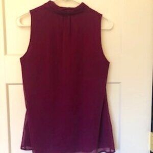Banana Republic Pleated Collar Sleeveless Purple